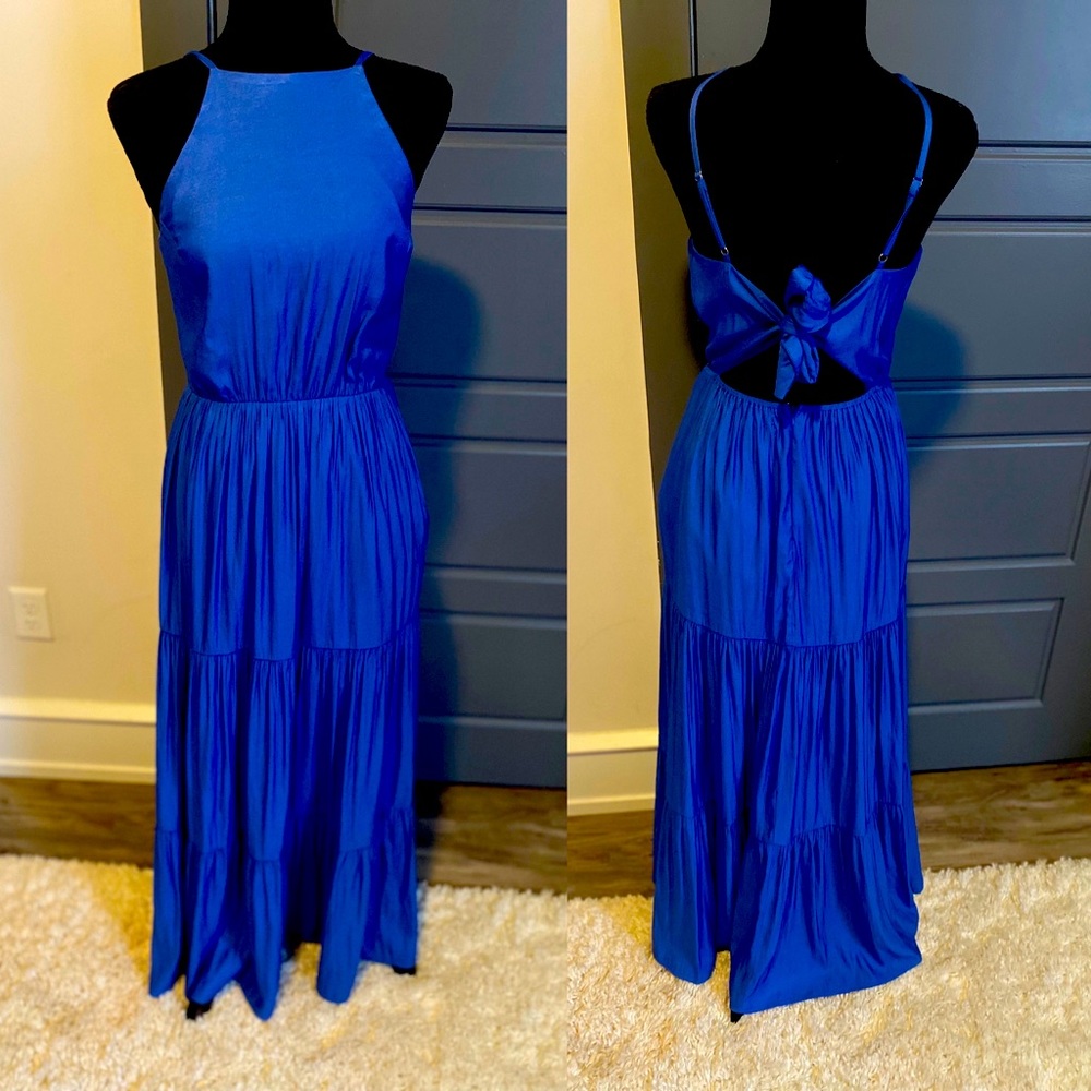 Blue floor length dress